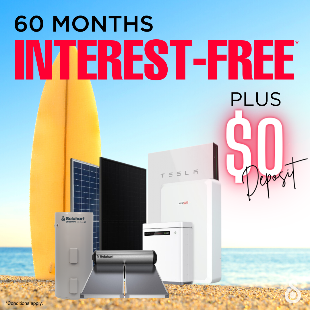 60 months interest free finance on Solahart residential solar power products from Solahart Gympie