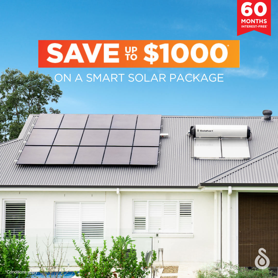 Save up to $1,000 on a smart solar packager from Solahart including solar power and solar hot water system.